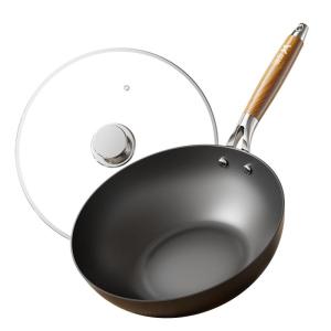 Suncha | Electromagnetic Stove Compatible Stir-Fry Iron Pan Flat Bottom Non-Coated