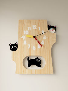 Creative Mini Wall Clock Cute Cat Design Childrens Princess Room Decor Living Room Home Use Clock Attractive Acrylic Material