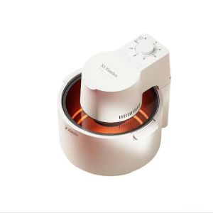 Xiaozhubangchu trắng kem nồi chiên ít dầu 6L nhiệt vòm 3D 1200W an toàn quá nhiệt dễ vận hành và làm sạch lý tưởng cho gia đình 4-5 kích thước nhỏ gọn 310*310*335mm dải điện áp rộng