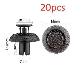 Set 20 đinh tán nhựa 7mm màu đen cho khoang máy xe hơi Toyota Lexus 90467-07217 - Chốt vít nở nút gài thay thế cho ô tô