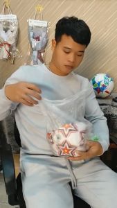 Bóng Đá Sao Đỏ Xanh May Da 3Lớp Chắc Chắn Bền Bỉ