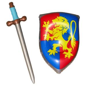 Inflatable Sword and Shield Knight Party Favors Set Blow up Medieval Sword Shield for Prince Party Favors Decorations