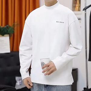 SINRANSINYA丨áo thun nam-Áo thun nam dài tay mới Áo lót nhung bán cao cổ cho nam mùa thu/Đông