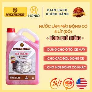 Nước Làm Mát Động Cơ Maxrider 4L – Phổ Thông Màu Đỏ Giảm Nhiệt Bảo Vệ Ô Tô & Xe Máy