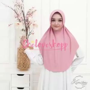 Sheloveshop - Hijab Khimar Pet Tali Bergo Ped Premium Jilbab Kerudung Kimkey Irish Polos Syari L Murah Maida