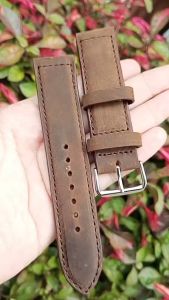 Strap Jam Tangan Kulit Asli Sapi Crazy Horse Coklat Custom Garansi 1 Tahun
