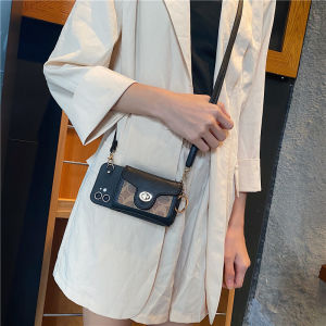 เคสโทรศัพท์มือถือแบบสะพายข้างหนังพร้อมกระเป๋าสตางค์แบบสะพายข้างสำหรับ Apple 15 17 14 pro Max 11 12 พร้อมสายคล้อง 16 ป้องกันการตกหล่น 8 plus กระเป๋าใส่กุญแจ XS Max ระดับไฮเอนด์ 13 Mini