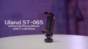 ULANZI ST-06S Phone Holder Clip 360 Vertical Shooting Dual Cold Shoe Vlog Mount for Smartphone