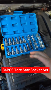 34-Piece Master TORX Bit Socket Set Premium S2 Alloy Steel Complete Torx Bit Socket and E-Torx (Star) Socket Set