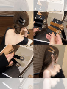 เข็มขัดผมสไตล์ย้อนยุคหรูหราสำหรับฤดูใบไม้ร่วง/ฤดูหนาวปี 2024 สำหรับผู้หญิง เครื่องประดับผมสไตล์ Yadan แบบหน้าม้า คลิปผมข้าง