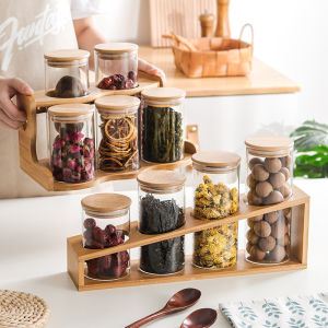 Food Grade Glass Sealable Container Tea Leaf Storage Jar Transparent Kitchen Organizer Grain Display Canister Freshness Preserver