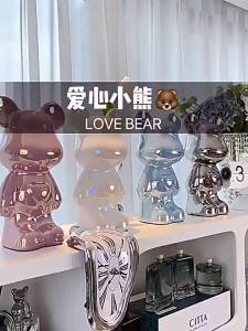 NaturHome 18/28CM Ceramic Electroplating Violent Bear Home Decoration Decor Living Room Wine Cabinet