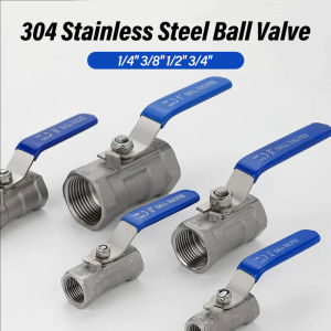 304 Stainless Steel Ball Valve 1/4" 3/8" 1/2" 3/4" Female Thread BSP Valve with Vinyl Handle Thread Valves