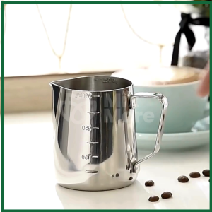 Ca đánh sữa inox chia vạch 2 mặt dung tích chuẩn 350ml600ml900ml dụng cụ tạo milk foam chuyên nghiệp Mixmore