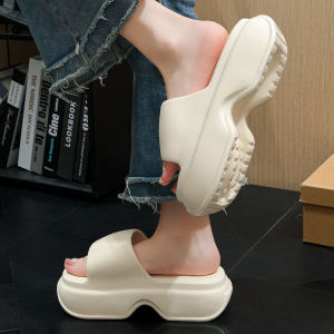 Summer Outdoor Platform Thick Bottom High Heels Slippers Womens Fashionable Beach Sandals Anti-slip Casual EVA Slippers