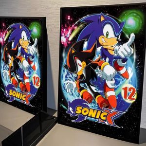 KAYOU | Tranh Gắn Đá S-Sonic X-X Anime Cổ Điển Phim Full Khảm Vuông/Hình Tròn Kim Cương Thủ Công Nghệ Thuật Tinh Tế Trang Trí Nhà Quà Tặng