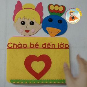 Góc chào bé đến lớp vải nỉ trang trí trường lớp(kt 1 khung 18*25cm)