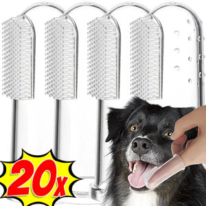 【Swan Home】1-20pcs Pet Silicone Finger Toothbrush Soft Cots Cats Dogs Brushing Accessories Pet Teeth Oral Cleaning Supplies Removing Tartar