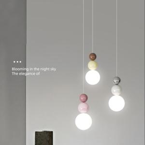 Nordic Pendant Light Modern LED Hanging Lamp Cream Style Indoor Lighting Room Decor Bedroom Living Room Bedside Light Fixture