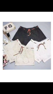 กางเกงขาสั้น ถักโครเชต์ พร้อมซับใน CN-1018