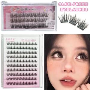 Self Adhesive False Eyelashes 5D Mink LashesNo Glue Eyelash ClustersIdol Curl Lash Clusters Reusable Individual Section Lashes
