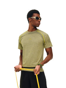 One-piece Knitted Color Block Stripe Round Neck T-shirt