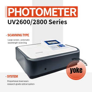 Máy quang phổ UV-Vis hai chùm tia đa chức năng YOKON độ phân giải cao và khả năng đo đạc chính xác phù hợp cho nghiên cứu khoa học kiểm tra thực phẩm chất lượng nước các ngành hóa học dược phẩm sinh học và các phòng thí nghiệm giảng dạy.