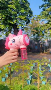 Free Bubble Liquid Leak Proof Electric Bubble Gun Toy Automatic with Battery Kids Machine Outdoor