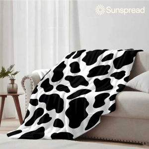 Beast Kingdom | Cow Print Soft Warm Flannel Blanket Lightweight Cozy Christmas Halloween Home Decor Room
