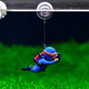 Aquarium Luminous Cartoon Diver Floating Pendant Decoration Fish Toy Fish Tank Decoration Landscaping