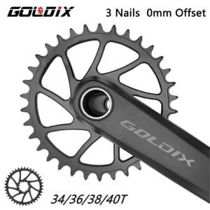 GOLDIX 0mm Offset Xích Xe Đạp Răng Hẹp Rộng Gắn Trực Tiếp 3 Bu Lông Crankset Tương Thích 34T 36T 38T 40T Hợp Kim Nhôm Chainwheel