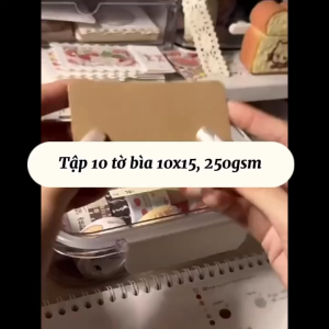 Tập 10 Tờ Bìa 10x15cm – 3 Màu Kraft/Trắng/Đen – Giấy Cứng 250gsm Dành Cho Vẽ Làm Thiệp Decor LIM DIY