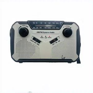 วิทยุพลังงานแสงอาทิตย์ AM/FM แบบพกพา Crank วิทยุไดนาโมวิทยุฉุกเฉิน 4000 mAh ไฟฉาย LED SOS ALARM สําหรับ Camp
