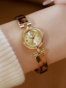 Fashionable Waterproof Quartz Ladies Watch BS New 2025 Elegant Small Luxury Retro Design Resin Band Jewelry Clasp Wristwatch