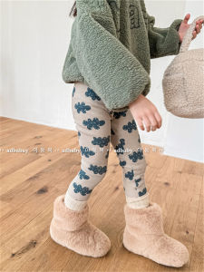 Leggings Girl Padded Fleece Trousers Autumn and Winter K-style Children Toddler Warm-Keeping Pants Baby Tight Casual Pants
