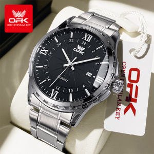 [ 100% ของแท้ ] OPK นาฬิกา ผู้ชาย ต้นฉบับ กันน้ำ เวลาว่าง สายรัดสแตนเลส ปฏิทิน เรืองแสง ควอตซ์ นาฬิกาข้อมือผู้ชาย กับกล่อง