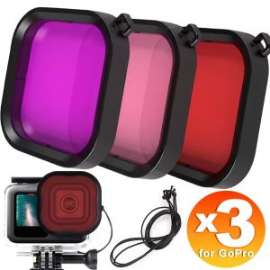 Underwater Dive Filters for Gopro Hero 13 12 11 10 9 8 Black Waterproof Housing Diving Red Light Close-Up Macro Filters