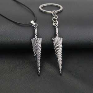 Anime Hollow Knight Hollow Pendant Necklace Knight Pure Nail Sword Bone Nail Trendy Geometry Rope Choker Necklace Jewelry