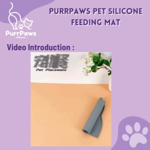PurrPaws Pet Silicone Feeding Mat Cat Food Mat Waterproof Food Mat Pelapis Makanan Kucing