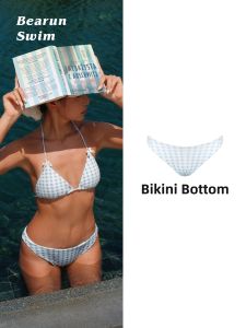 BEARUN | Plaid Halter Small Chest Gather Bikini 2025 New