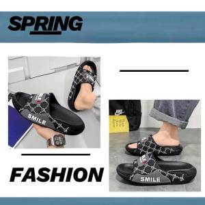 สำหรับใช้ในบ้าน รองเท้าแตะอาบน้ำกันลื่นผู้ชายฤดูร้อน พื้นนุ่ม กันกลิ่นทนทานแฟชั่นสวย