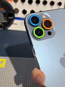 1PCS Luminous Camera Lens ฟิล์มกระจกนิรภัยกันรอยเลนส์กล้อง เรืองแสง สําหรับ iPhone 16 Pro Max 15 Pro Max 14 Pro Max 13 12 11 Pro Max 13 12 Mini 14 15 Plus 16 Plus ฟิล์มเรืองแสง กระจกนิรภัย เรืองแสง ป้องกันเลนส์กล้อง