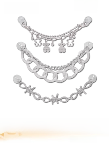 High-End MKOP Shoe Buckle Accessories with Metal Silver Chain for Crocs/Cross: Premium Shoe Laces Accessories