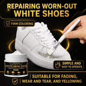 White Pigment Shoe Leather Refinishing Balm - Sneaker Stain Scratch Repair Cream Yellow Touch up Recoloring for Leather Shoes