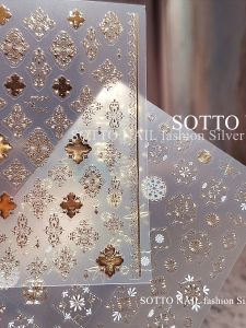 Best Selling Nail Ornament Retro Buchilati Gold Foil Stickers Golden Nail Sticker Moroccan Tile Bohemia