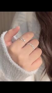 Cincin Star Blink Ring Galaxy Silver Aesthetic Korea I PUSAT TIMUR