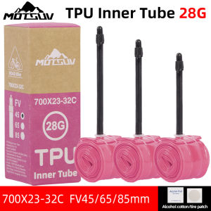 8pcs Ultralight Bicycle Inner Tube 700 X 23 25 28 30 32 Road Bike TPU Tube 45 65 85mm Length French Valve 700C 28 Tube