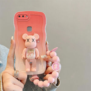 Kawaii Bear Stand Case for Vivo X20 Mobile Phone Silicone Protective Cover Anti-Fall Creative Fashion Korean Style Girls Accessories