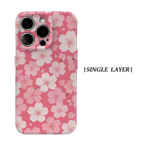 Potdemiel | Aurea Case Matte Bumper For Magsafe Case For iPhone 18 17 16 15 14 Plus 13 Pro Max Shockproof Hard PC Pink Cherry Blossom Cover