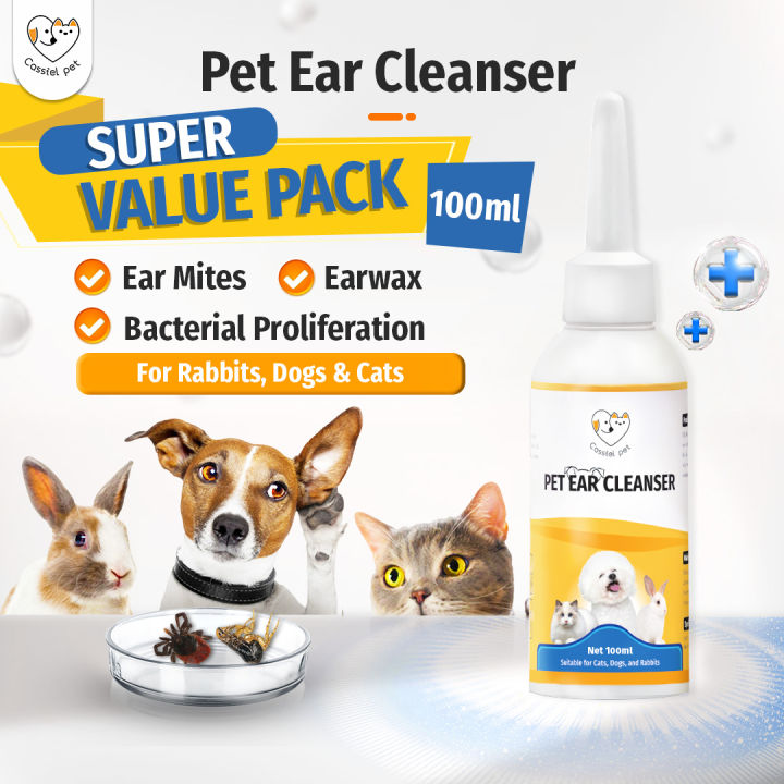 Cassiel Pet Ear Drop Cat & Dog Ear Drop Ear Cleaner Earmites Ubat ...